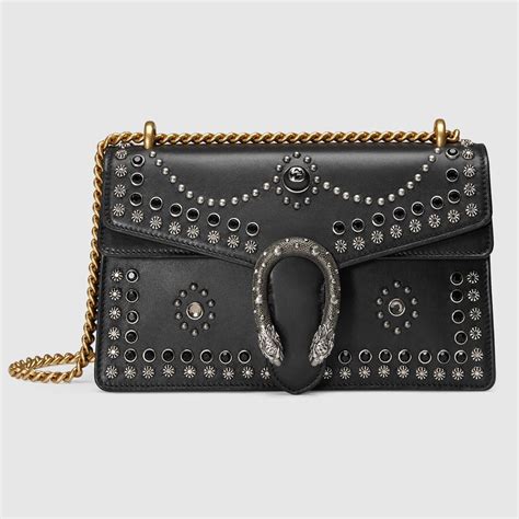 gucci dionysus black studded bag|Gucci dionysus suede.